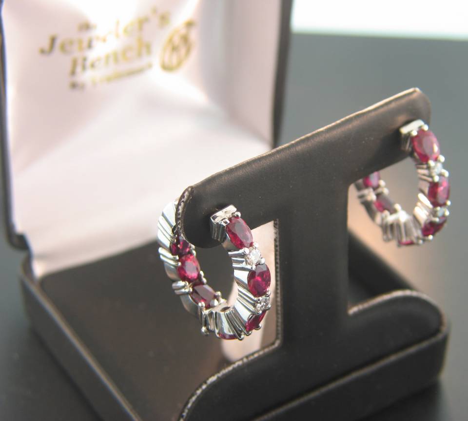 Custom Fabricated Ruby Earrings