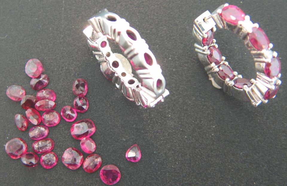 Custom Fabricated Ruby Earrings - Image 4